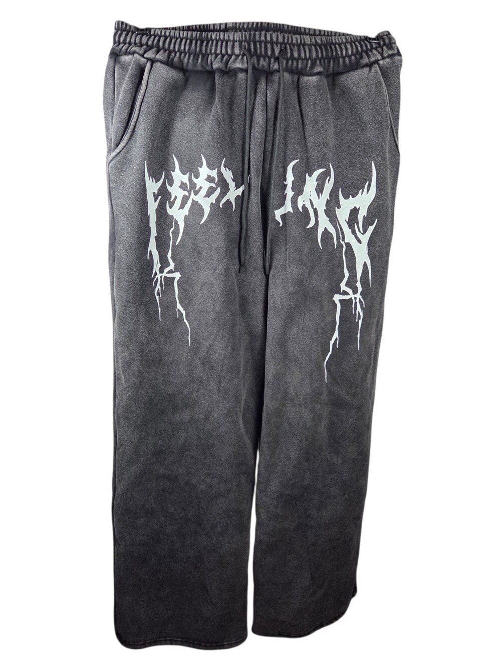 Soly Hux Baggy Sweatpants Mens Large NEW -Gray -Wide Leg -Gothic Streetwear